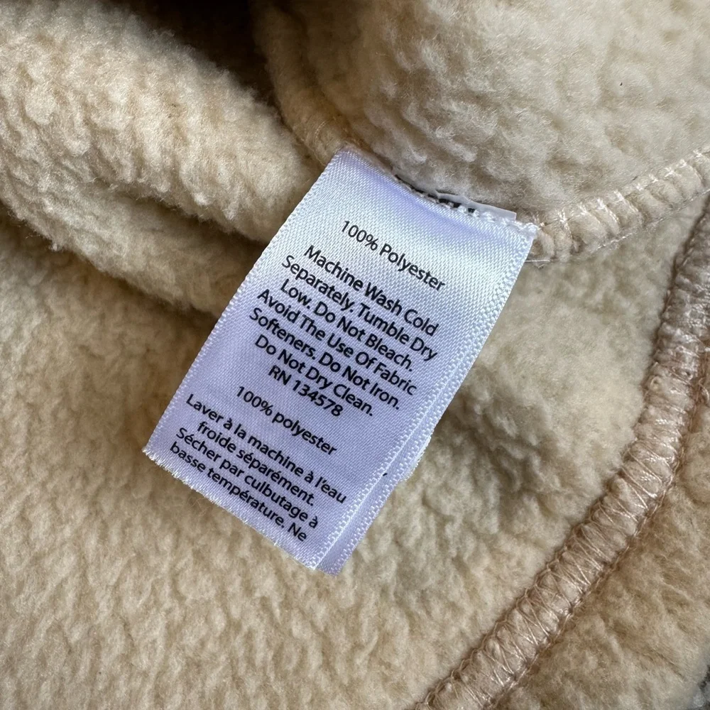 Vineyard Vines Kids Sherpa Harbor Fleece Half Zip Pullover | Large (16) | Cream